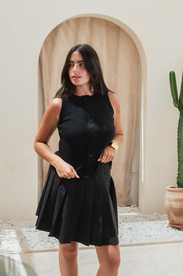 BLACK Sloane button tank