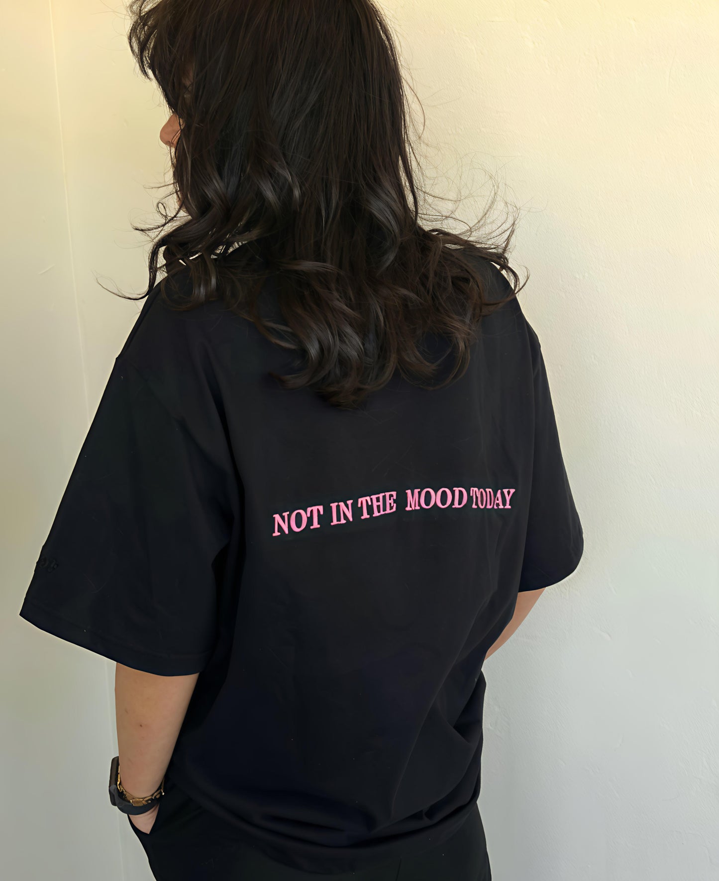 "Not in the mood today" Black OVERSIZED T-shirt