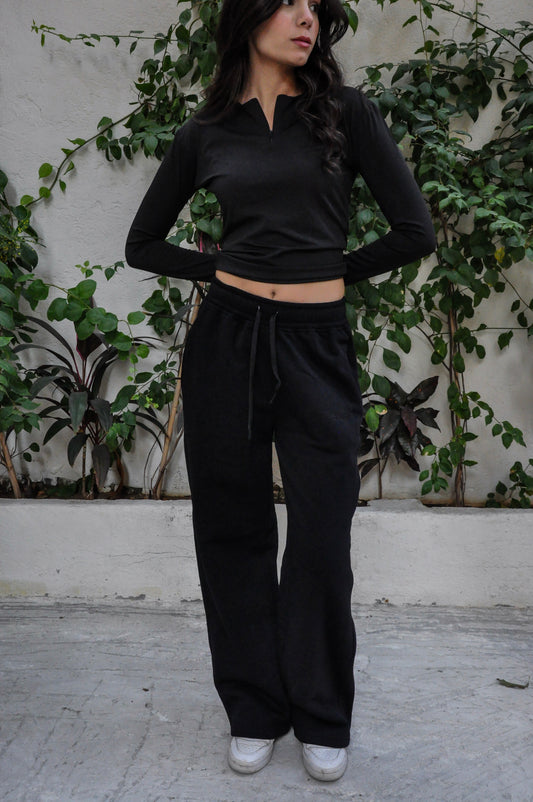 Black winter REGULAR-FIT sweatpants