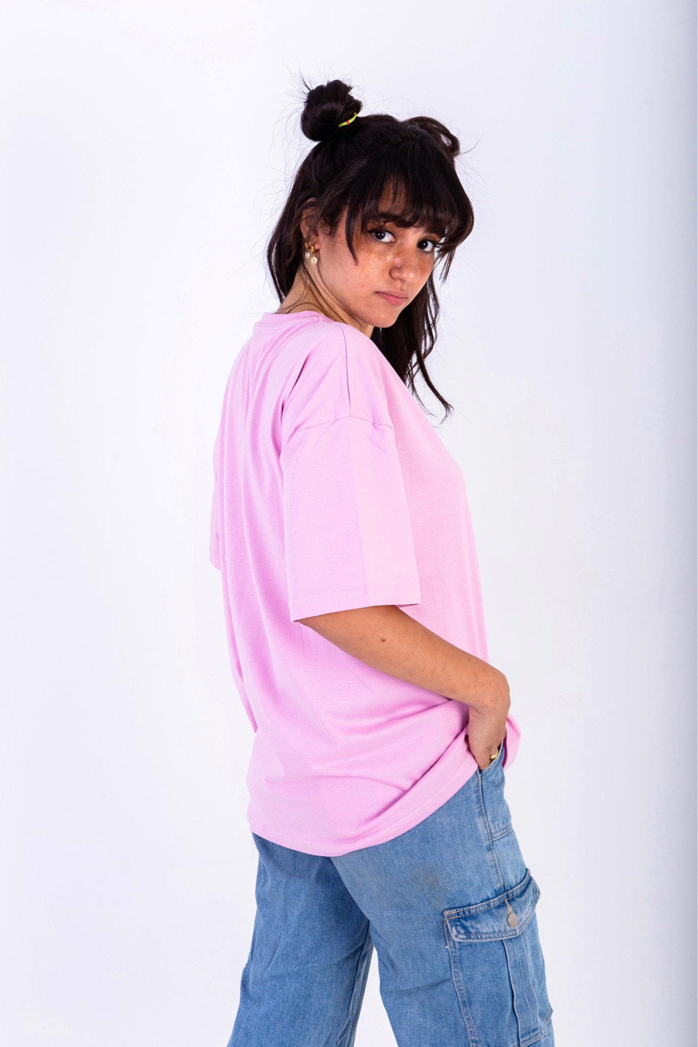 Pink basic oversized T-shirt