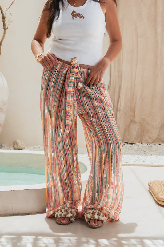 Multicolor knitted pants