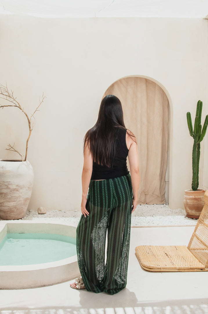 OLIVE GREEN Knitted pants
